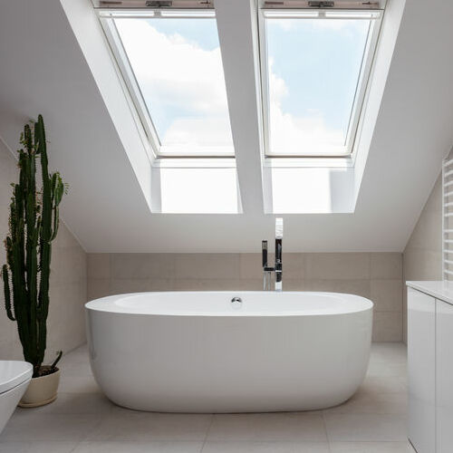 Adding a Skylight in a Bathroom Increases Natural Light Without Eliminating Privacy.