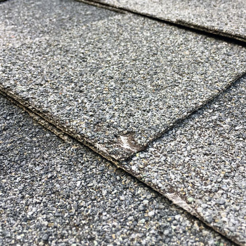 Hail Damage on a Roofing Shingle