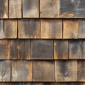 Aging wood shakes.