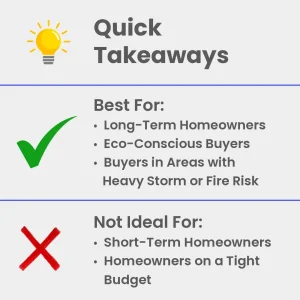 Quick Takeaways: Best for Long-Term Homeowners Not Ideal for Short-Term Homeowners